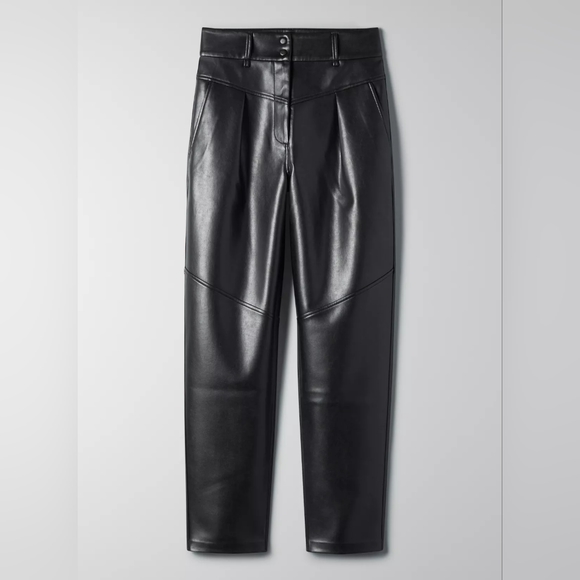 Le Fou Wilfred Moonwalk Pant Vegan Leather High Rise Pleats 80s Size 4 - Picture 7 of 9